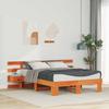 Bed Frame with Headboard Brown 120 x 190 cm Solid Pine Wood
