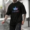 Loose Unisexs Tshirt Color King Print Casual Cotton Short Sleeve Outdoors Sports Jogging Tees Daily Street Quality Tshirt Summer