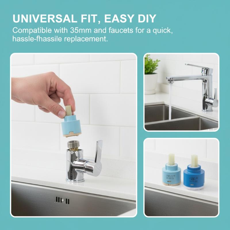 1Pcs PP Plastic Thermostatic for Faucet Durable Ceramic Disc Valve for Replacement Kitchen Basin TapGood Quality