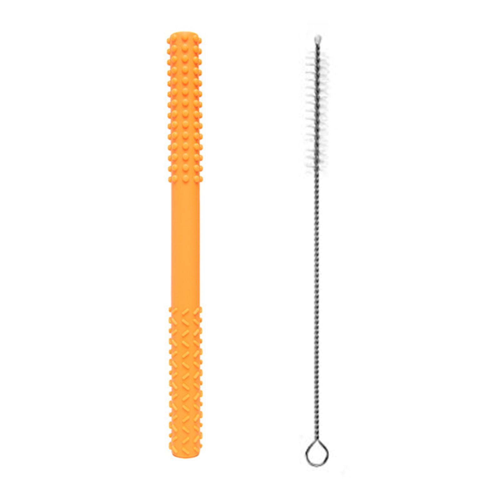 

Мягкая силиконовая полая трубка для прорезывания зубов для новорожденных мальчиков и девочек, трубка для прорезывания зубов оранжевый