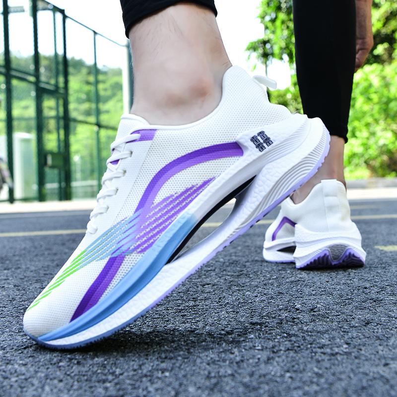 Purple White Athletic Sneakers Men Street Style Platform Running Sneakers Women Casual Sport Shoes Casual Fitness Training Exerc