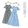 Foreign Trade European and American Single One piece Dress Women Summer New off-Shoulder Sweet French style Temperament off-Shoulder Sling Long dress