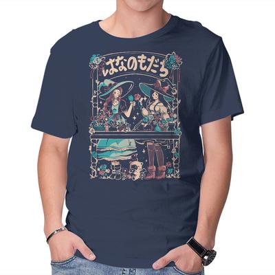 Unisex Rundhals-T-Shirt Blumen Hexen Grafik Kurzarm Lässiges T-Shirt