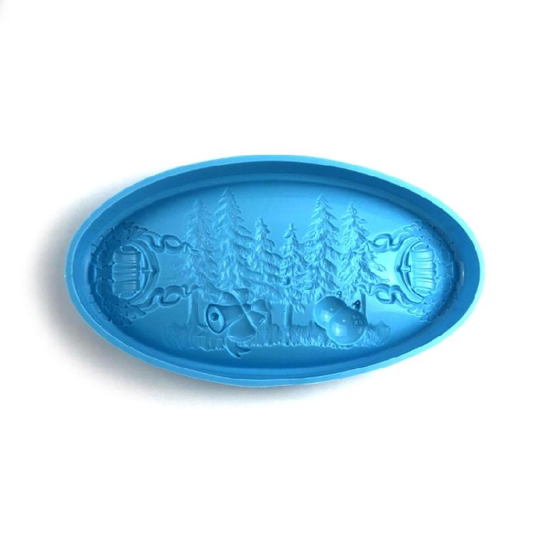 Large Silicone Resin Tray Mold Christmas Plate Epoxy Mold Bowknot Bell Pattern