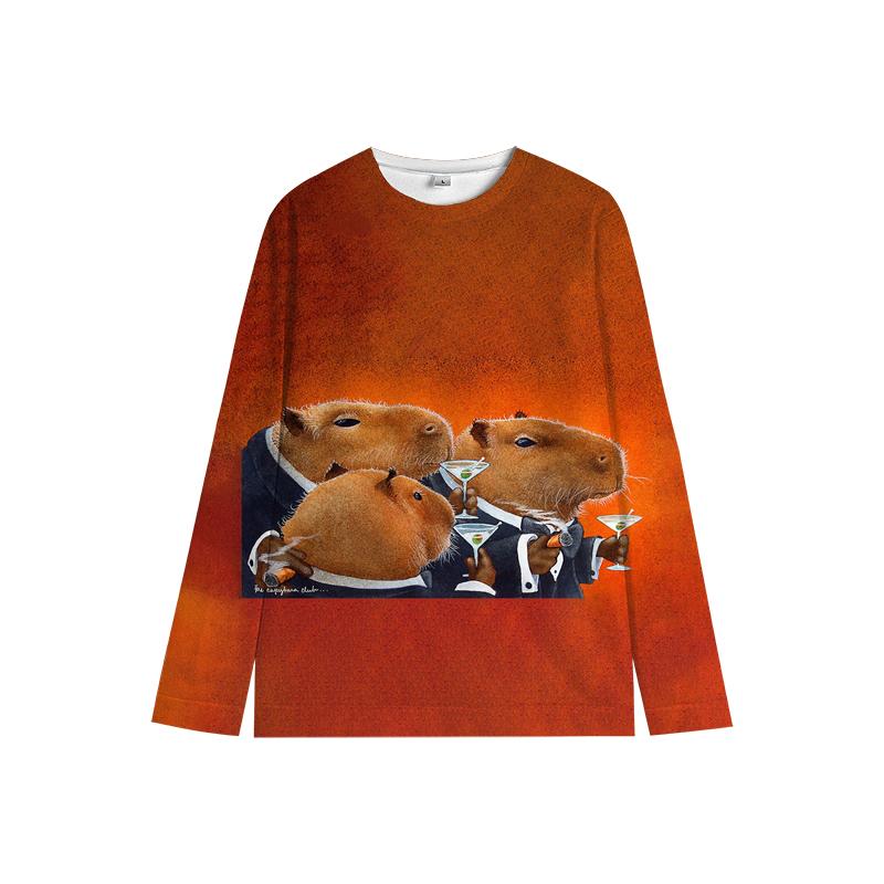 Capybara Kids Crewneck Sweatshirt My Spirit Animal Soft Cartoon Print Comfy Unisex Casual Wear for Boys & Girls