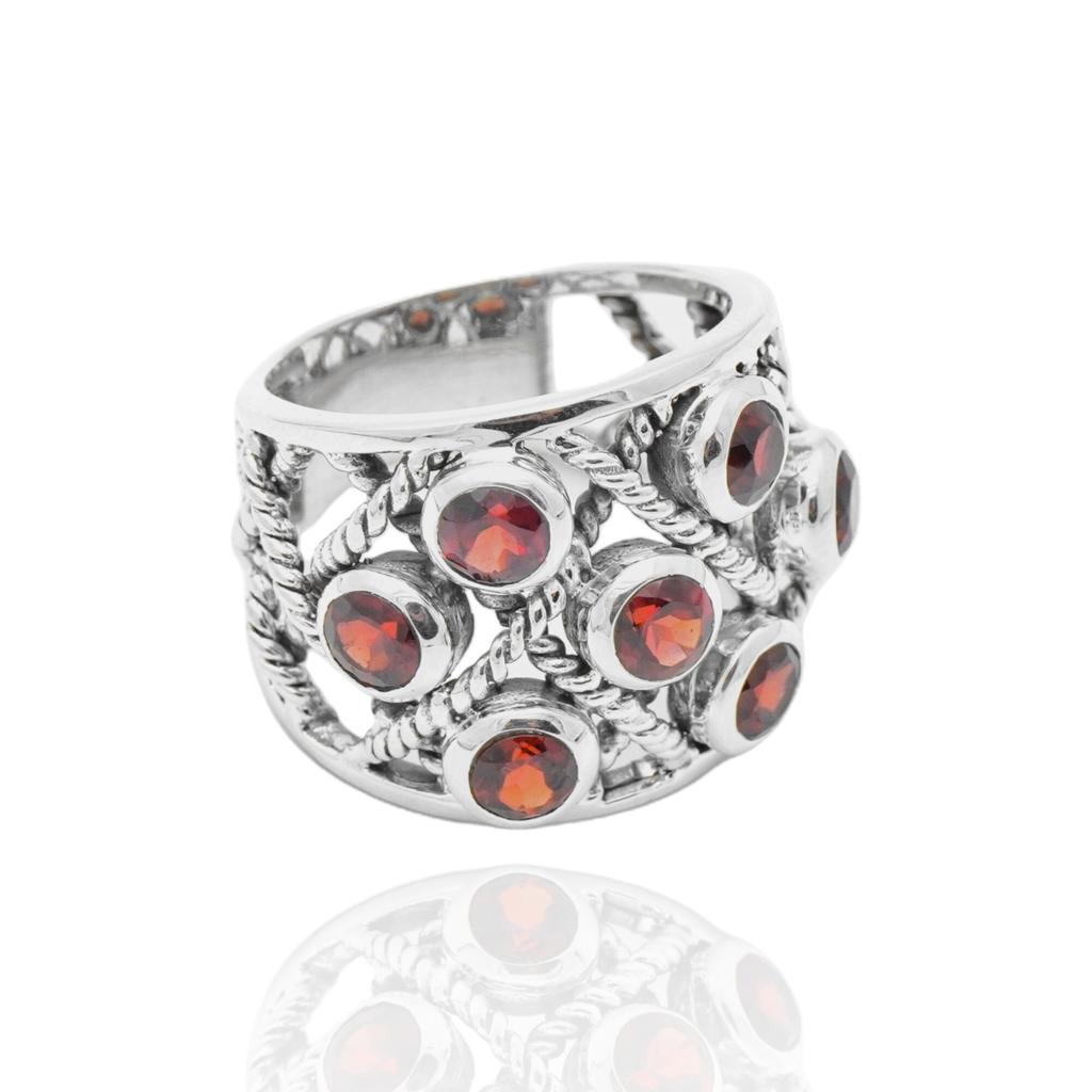 Red Garnet Ring, 925 Sterling Silver Ring, Natural Garnet Women Ring, Handmade Ring, Statement Ring, Bohemian Ring, Gift For Her