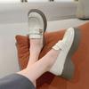 Woman Pumps with Medium Heels Round Toe Platform Leather Casual Loafers Shoes for Women Wholesale Y2k on Offer Korean Style 39