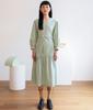 Watch Out Baby Long Frill Tie Dress_Green Check