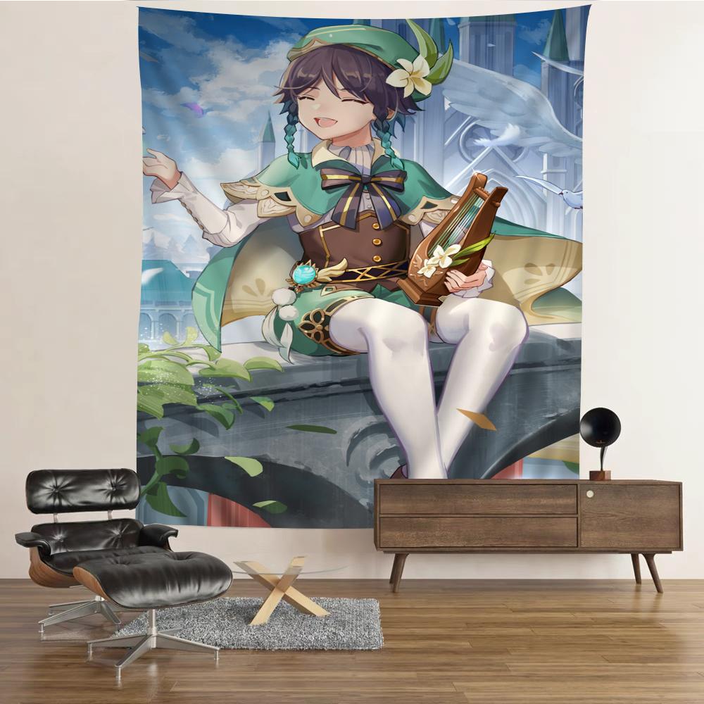 

Genshin Impact Venti Colorful Tapestry Wall Hanging Cheap Hippie Wall Hanging Bohemian Wall Tapestries Mandala Wall Hanging 50x70cm