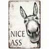 Vintage Metal Donkey Tin Sign – Funny Bathroom Decor, Humorous Farmhouse Toilet Wall Art, Cute Gift for Donkey Lovers