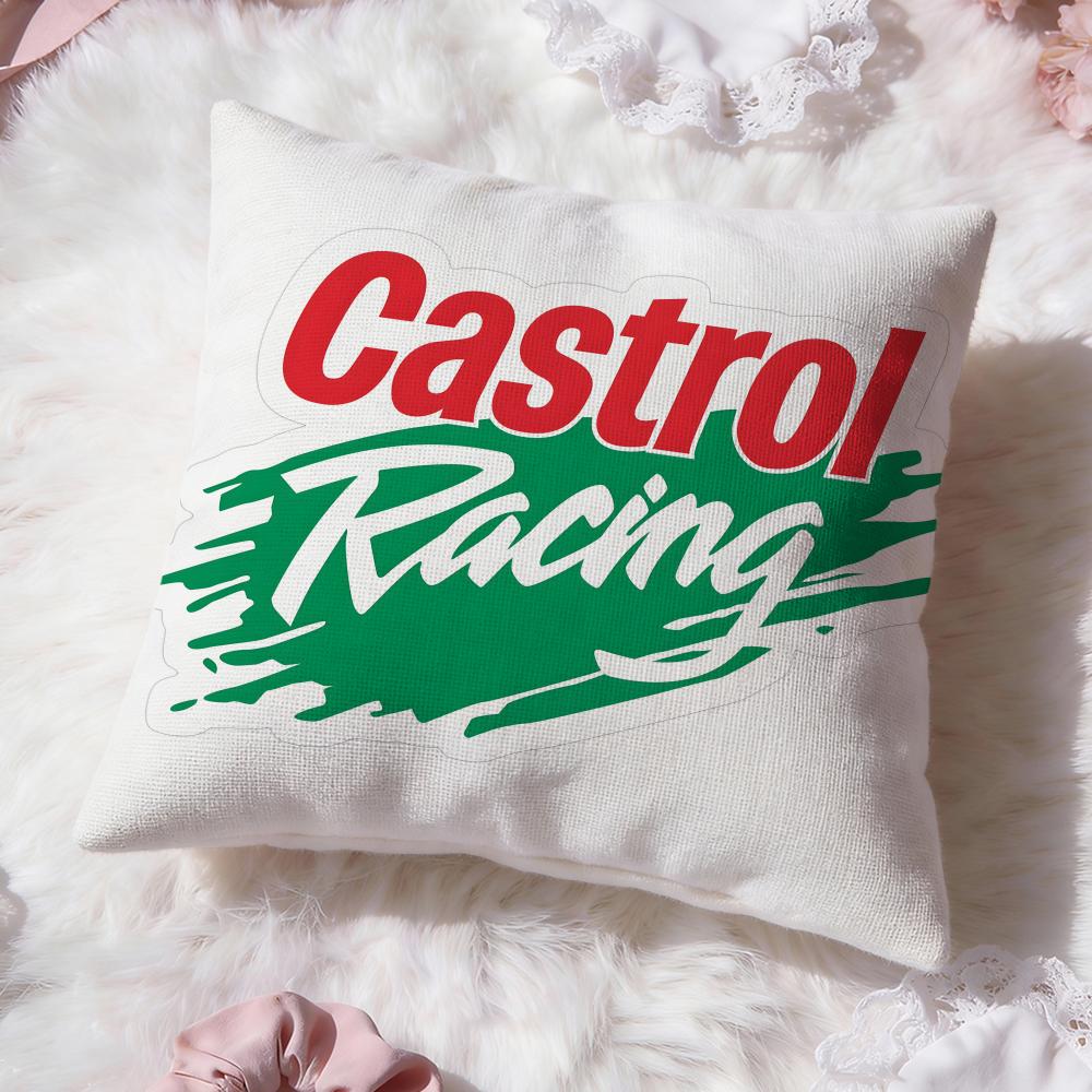 Logo C-Castrol Cushion Cover Premium Comfort Reversible Pillow Cove -Two in One Design for Any Room & Car Interior