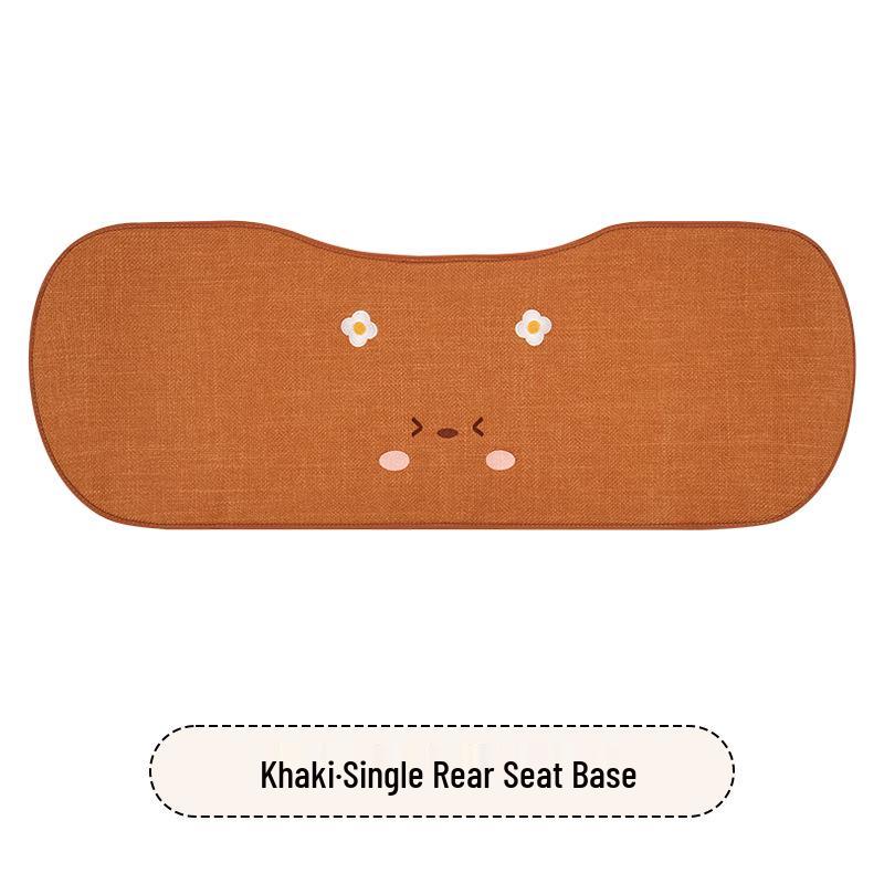 Universal Car Seat Cushion - Cute Cartoon Bear Design for Leapmotor C10/B01/B10/C11, Cotton Linen Fabric for All Seasons