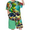 Set T-shirt a Maniche Corte e Pantaloncini 3D Dinosauro per Ragazzi Estate Primavera Sport Moda Quotidiana Bambini 4-12 Anni