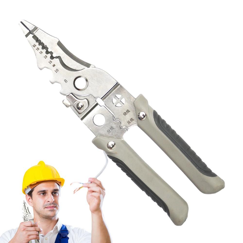 Electrical Wire Strippers Stainless Steel Cutting Pliers Cable Stripper For Home Stripping Trimming Splitting Crimping Shearing