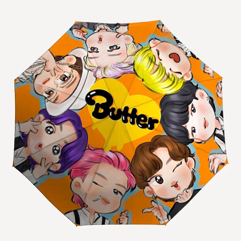 

1 шт. Автоматична складана парасолька BTS Kpop, Автоматична складана парасолька з 8 спицями, Зручна для використання на вулиці 030