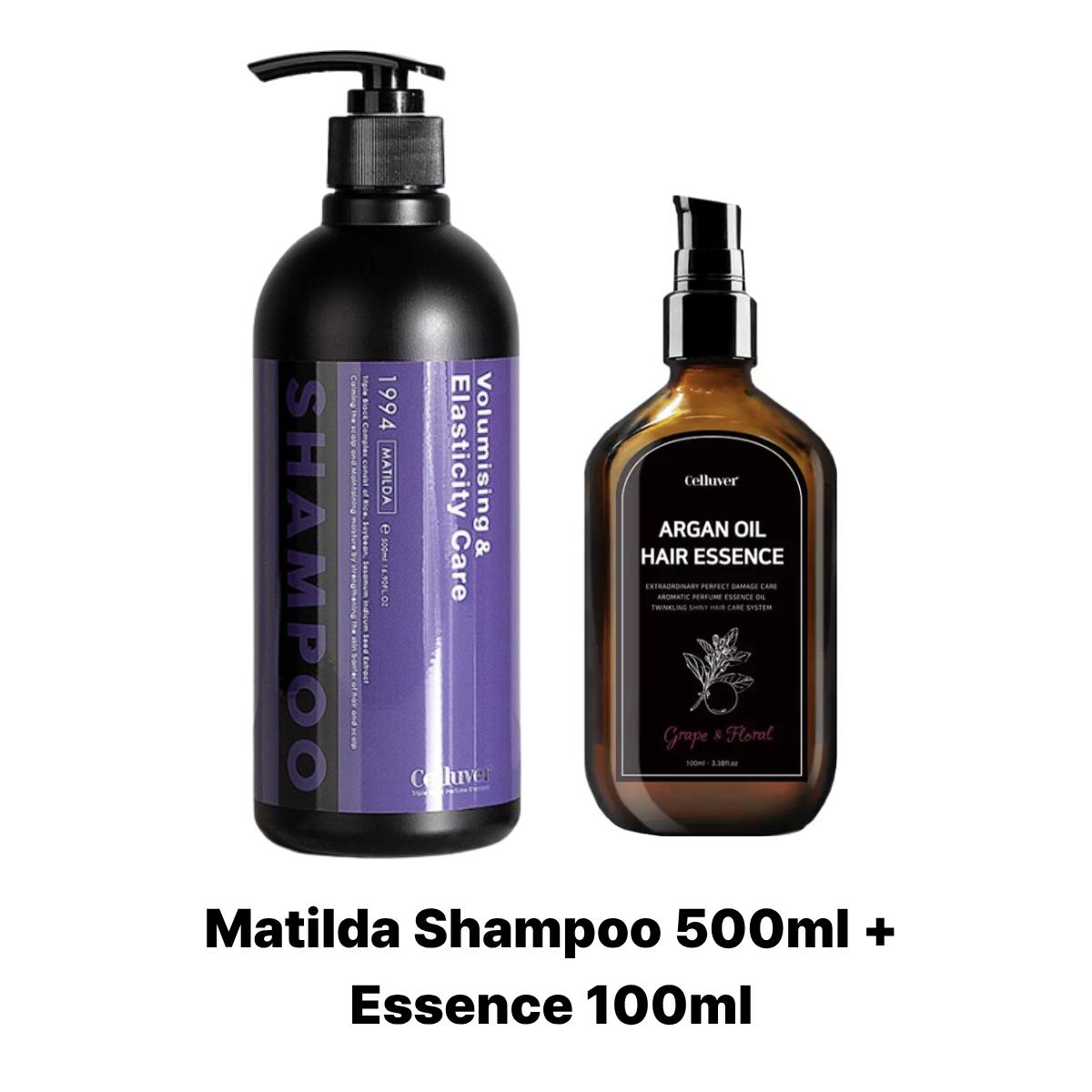 

[Celluver] Triple Black Perfume Shampoo 500ml & Argan Oil Hair Essence 100ml Set (Matilda ) Shampoo 500ml +Essence 100ml