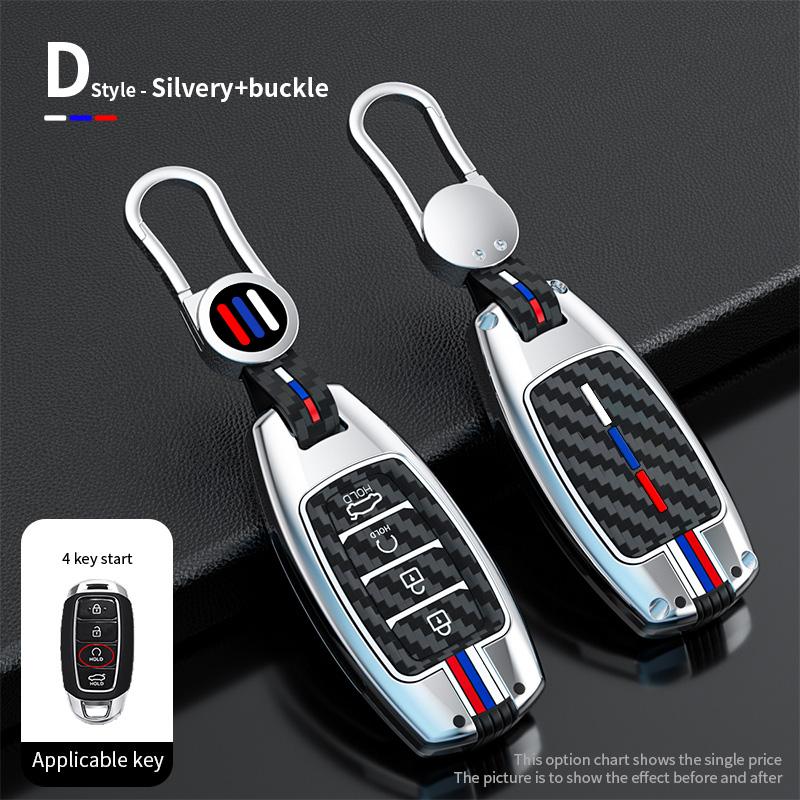 Styling Mouldings Car Alloy Key Case For Hyundai Palisade Grandeur Azera Elantra GT Kona 2018 2019 Smart Remote Fob Protector Co