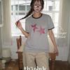 The Pink Men Loose FiT Color Block Crack PrinT Ringer T shirT