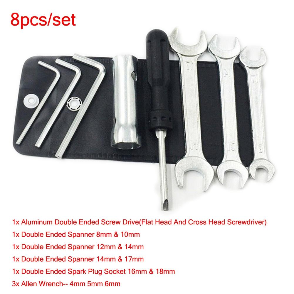 Motorcycle Tool Kit Tool Conveniently 1*storage Bag 8*tools Aluminum Alloy