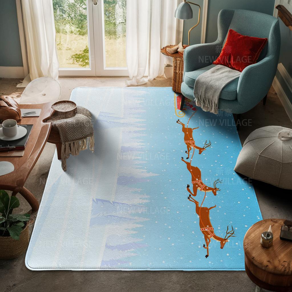 House Entrance Carpet Home Door Mat Living Room Bath Foot Bathroom Non-slip Water Absorption Rugs Bath Merry Christmas Winter