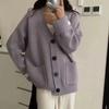Autumn and winter new women's loose and simple knitted cardigan, fattened and enlarged soft waxy sweater jacket thickened