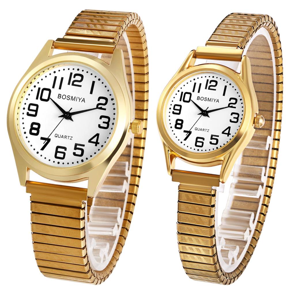 Einfache, Wasserdichte Partneruhren: Analog, Antikes Design mit Ziffern, Stilvolles verstellbares Armband und Armband - Perfektes Geschenk für Jahrestage,