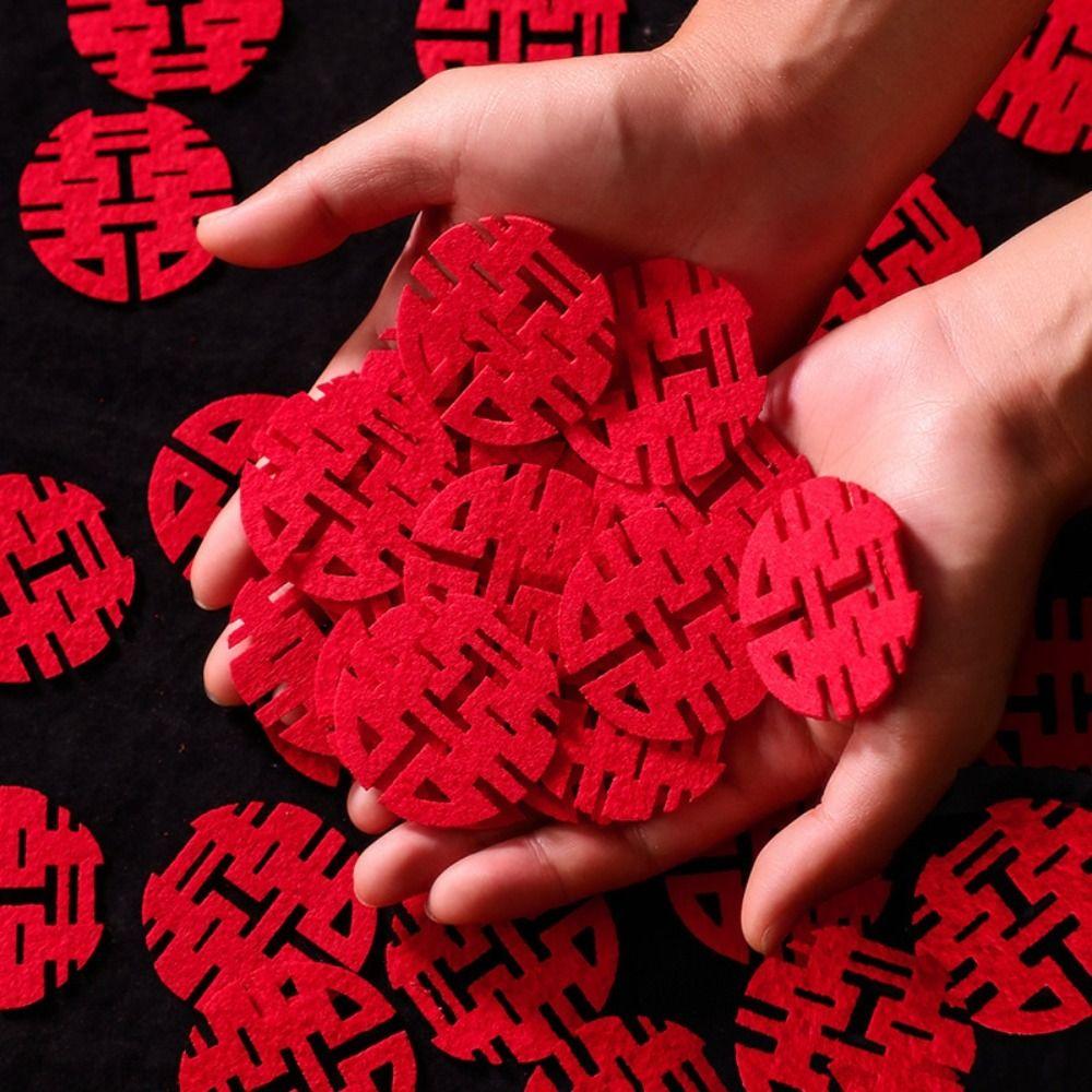 Double Happiness Mini Happiness Love Stickers Chinese Style Wedding Happiness Confetti  New year