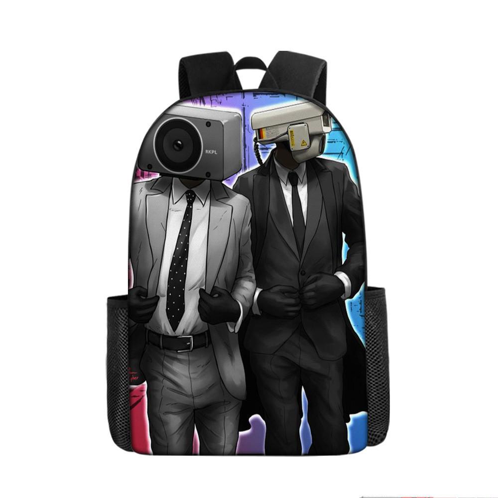 Skibidi Toilet Character Kids Backpack With Breathable Oxford Cloth For School Use