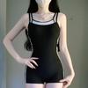 New Sports Style Small Breasts Gather To Cover the Belly and Look Thin, Conservative One-piece Flat-angle Hot Spring Swimsuit Women's Sports Swimsuit 