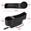 Car Organizer Car Accessories Phone Bottle Cups Holder Box Leather Car Seat Gap Storage Box Dual USB Charger Seat Gap Slit Box