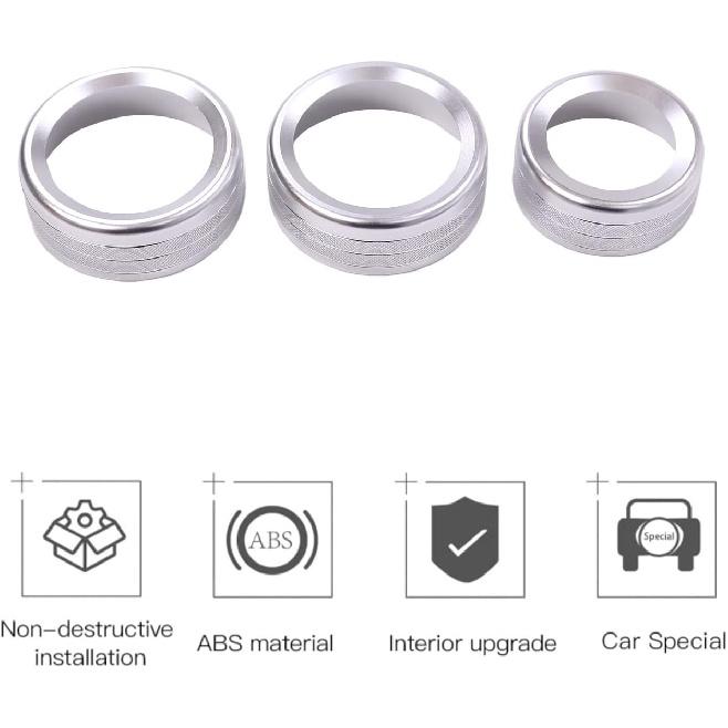 Car AC Knob Air Conditioner Audio Cover Trim fit for Alfa Romeo Giulia Stelvio 2017 2018 2019 Rotary Decoration Ring Sticker Decal Car Accessories