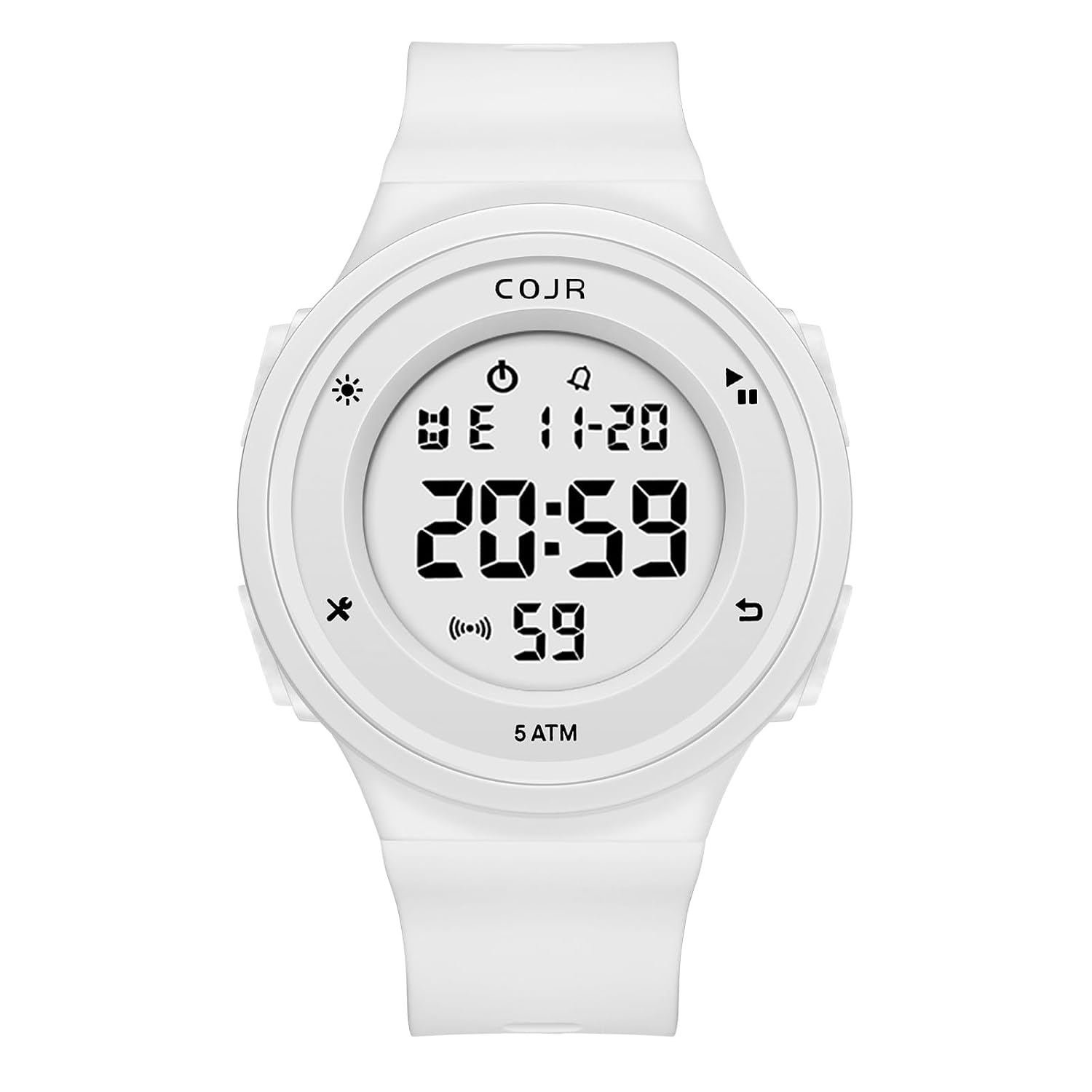 COJR Mens Wristwatch Digital Running Watch 50 Meter Waterproof Multifunctional Sports Date Day Alarm Stopwatch LED Display Simple Outdoor Stylish