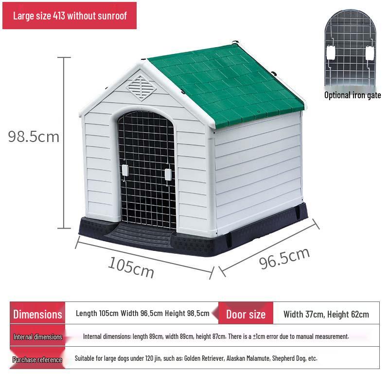 Xinding Rainproof & Windproof Outdoor Plastic Dog Kennel - Winter Dog House for Medium to Large Dogs