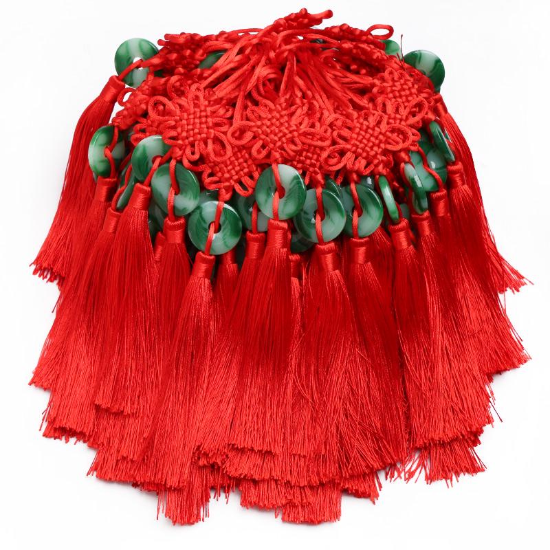 Small Chinese Knot Pendant DIY Tassel - Festive Red 6/8 Plate Hanging Ornament
