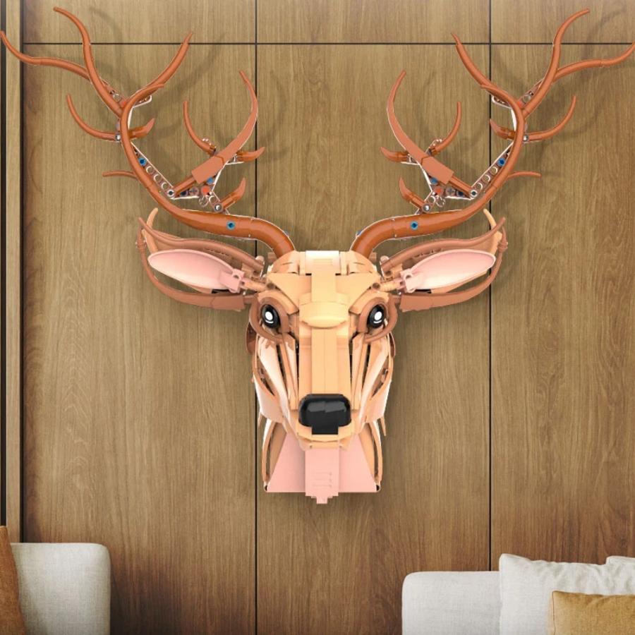 Creative Wildlife Deer Building Kit MOC Assembly Bricks Desktop Collectible Models Birthday Christmas Gifts for Kids 1017pcs