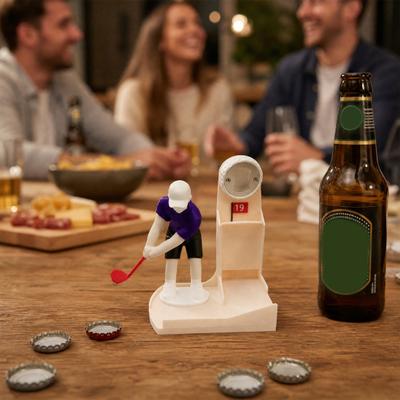 Golfový swingový kamarád na pivo, Otvírák na pivo pro golfistu, Zábavný otvírák na láhve s golfovou tématikou pro večírky, Pánská jeskyně, Domácí bar