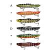 Eight-section bionic pike lure with realistic swimming action. Sharp hooks for solid hooksets, ideal for catching aggressive freshwater predators.