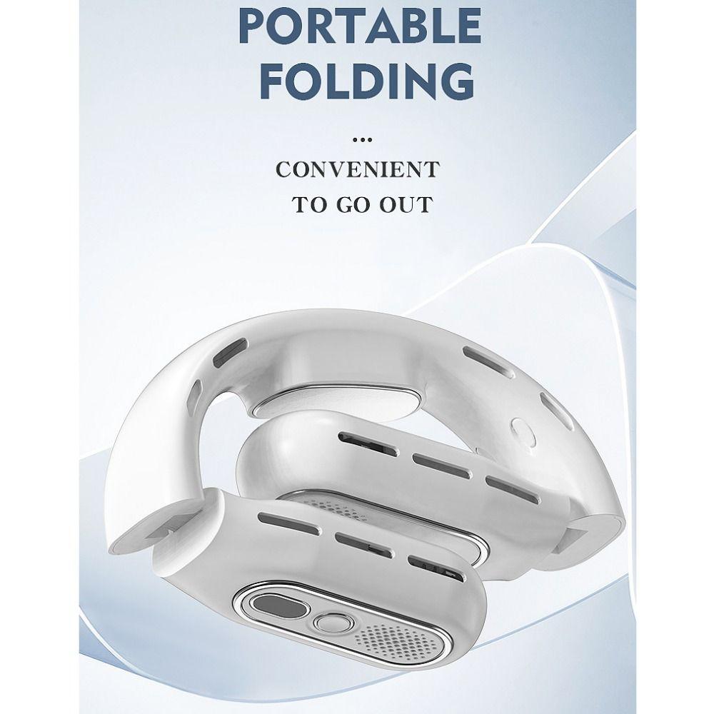 Foldable Design Portable Neck Fan Digital Display USB Charging Fan Neck Cooling Fan  Outdoor Travel