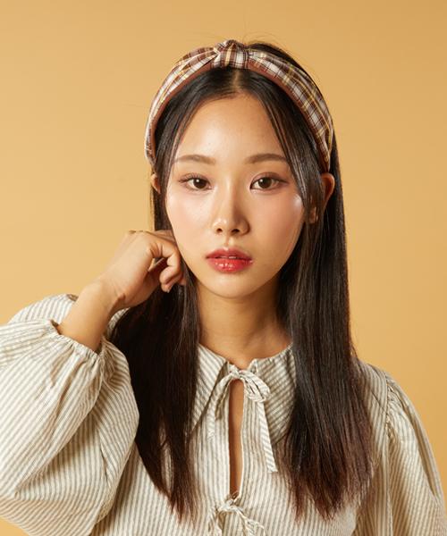 Koleat Bandana Preppy Check Headband [Brown]