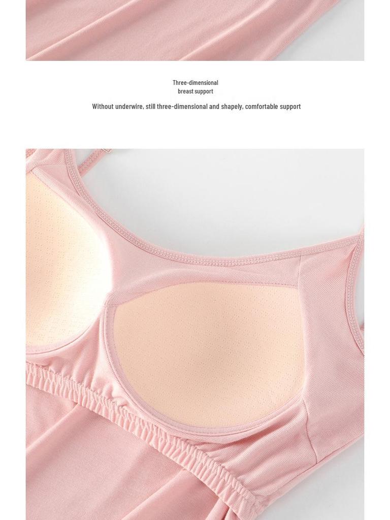 Wire-Free Pad Tank Top Camisole - Sexy, Cool, No Bra Needed, Women's Home Wear