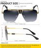 Exclusive Retro Oversized Sunglasses for Men and Vintage [SHEEN KELLY] [Amazon Brand] Women, Square, Rimless, Flat-Top,