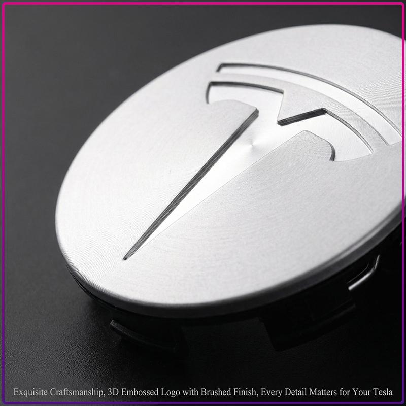 4Pcs 56MM Car Badge Emblem Wheel Center Hub Caps Rim Hubcap Cover For Tesla Model S Model X Model Y Cybertruck Model 3 Model Y