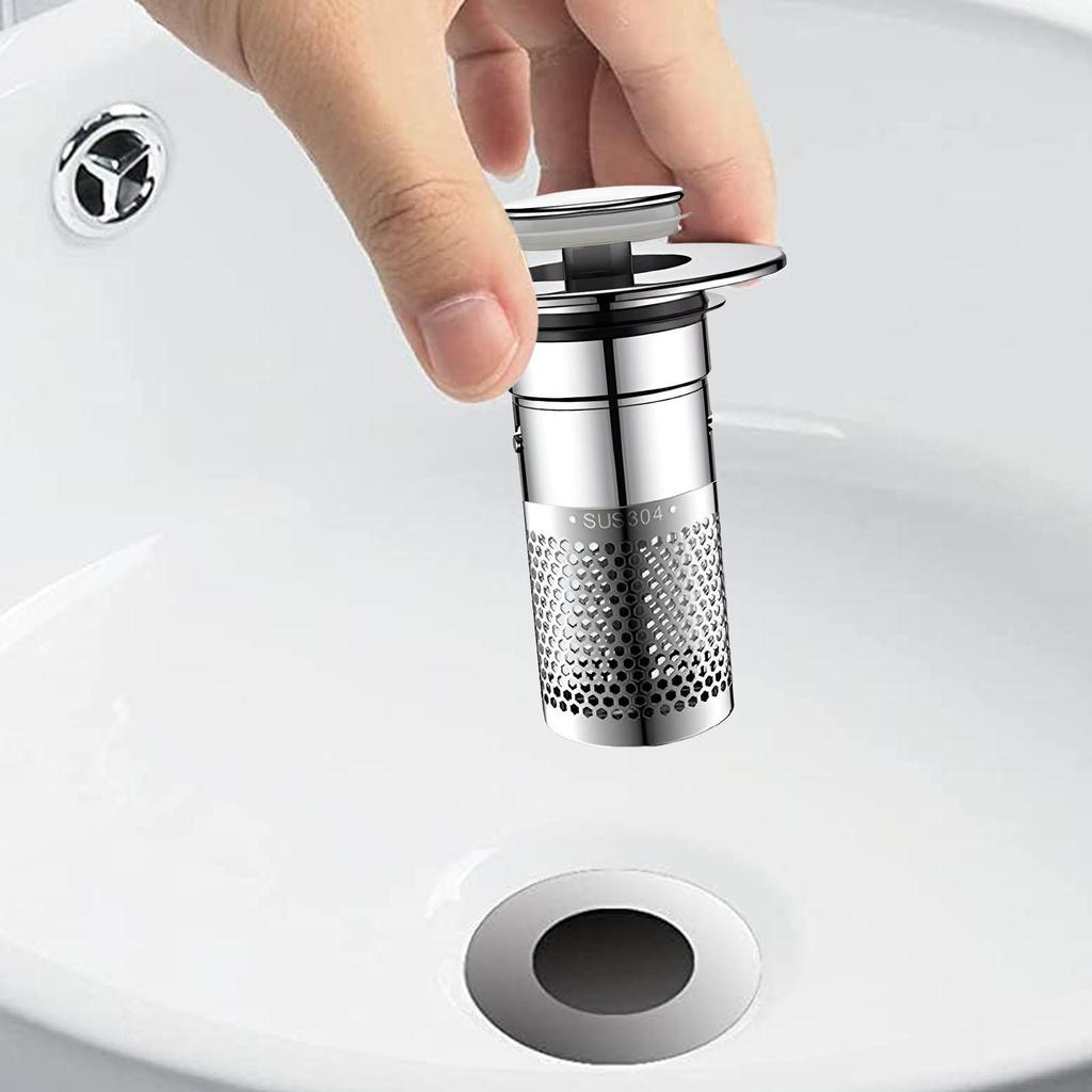 Stainless Steel Floor Drain Filter Washbasin Plug Anti Odor Pop-Up Sink Drain Strainer Basin Stopper Hair Catcher For Shower