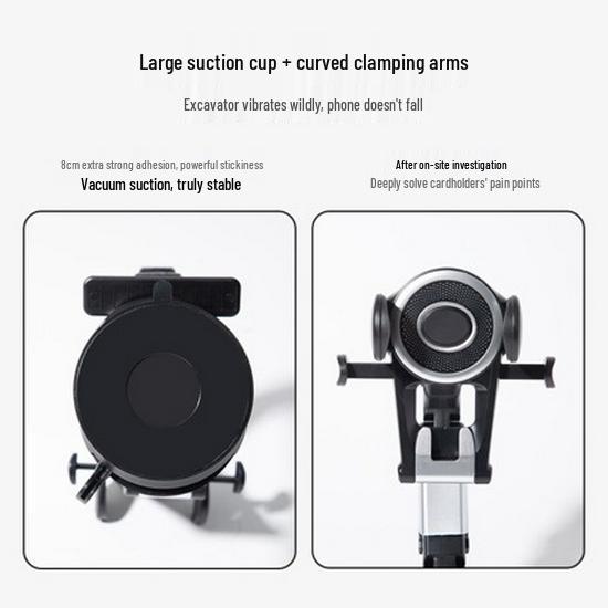 Shockproof Telescopic Mount with Silicone Suction for Dashboard - Suited for Cars, Large Trucks, and Off-Road Vehicles.