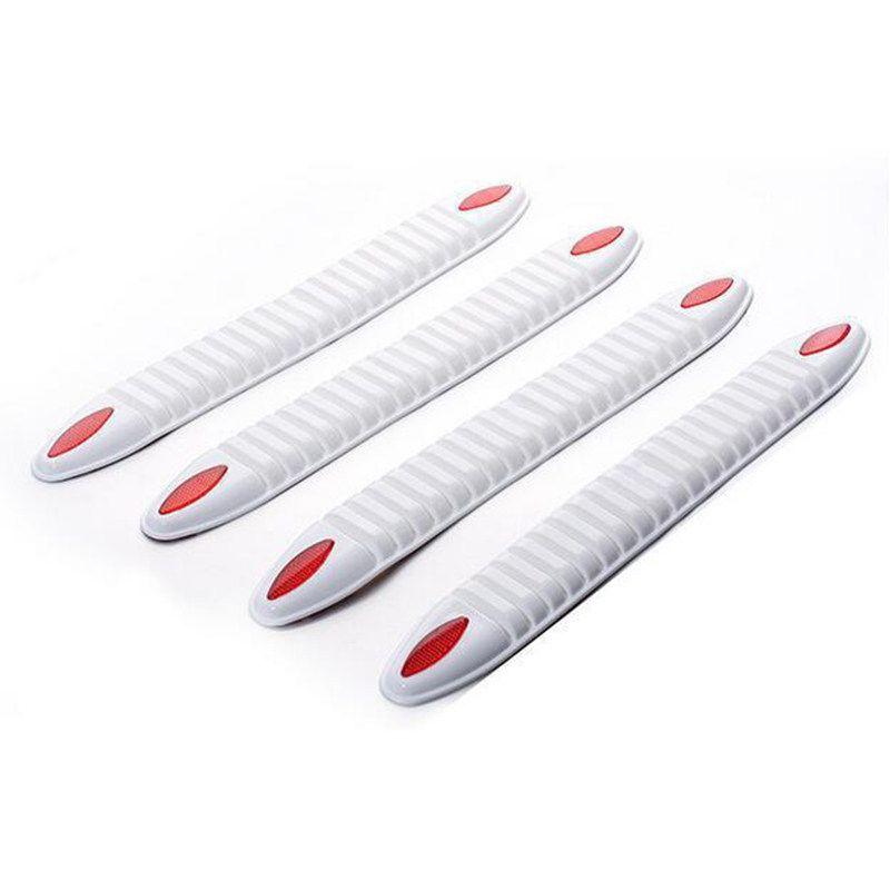 Car Anti-Collision Strip, Anti-Scratch Strip, Bumper Anti-Collision Decorative Strip, Bullet-Shaped Car Body Anti-Collision Adhesive Strip White, 4-pack