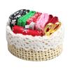1/12 Dollhouse Miniature Accessories Mini Sewing Tools Basket Simulation Scissors Cloth Ruler For Miniature Scene Decoration