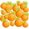 Halloween Pumpkin Lantern Hanging Orange Pumpkin Paper Round Lantern for Harvest Fall