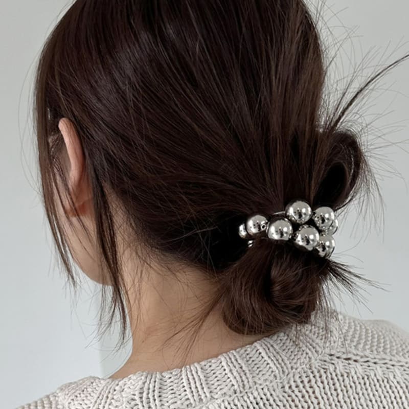 geegee big ball hair strap - silver
