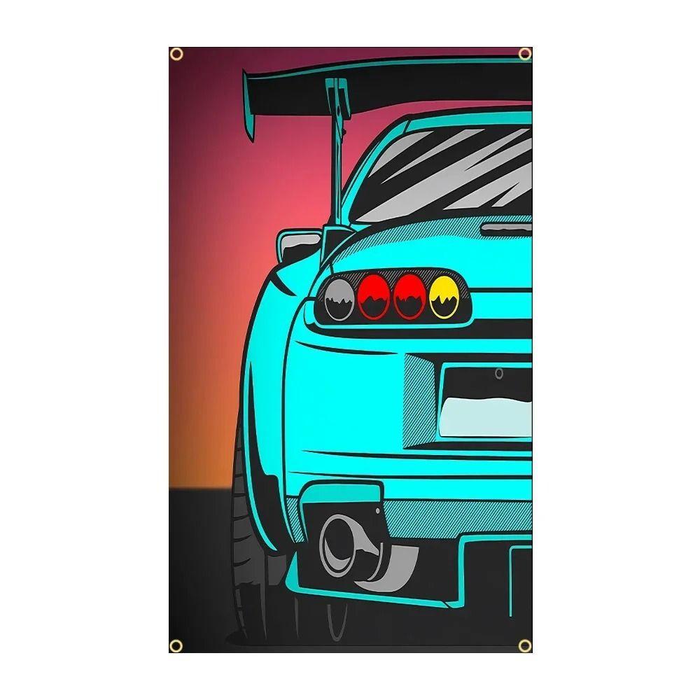 JDM Racing Cars Polyester Wall Plaque Auto Decor Gift