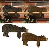 Hand Carved Wood Art Brown Bear Door Topper, Adorable Shape Statue Frame Decor, Wooden Decor Animal Shelf Corner Wall for Home Office Birthday